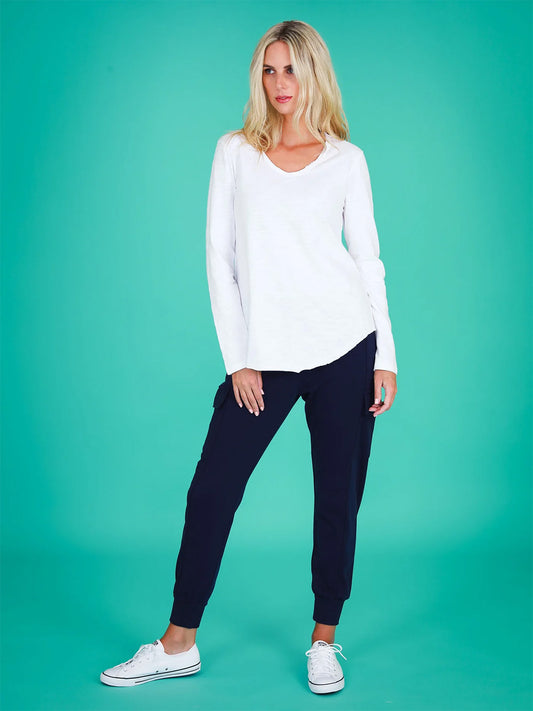 Portsea Long Sleeve Top - WHITE