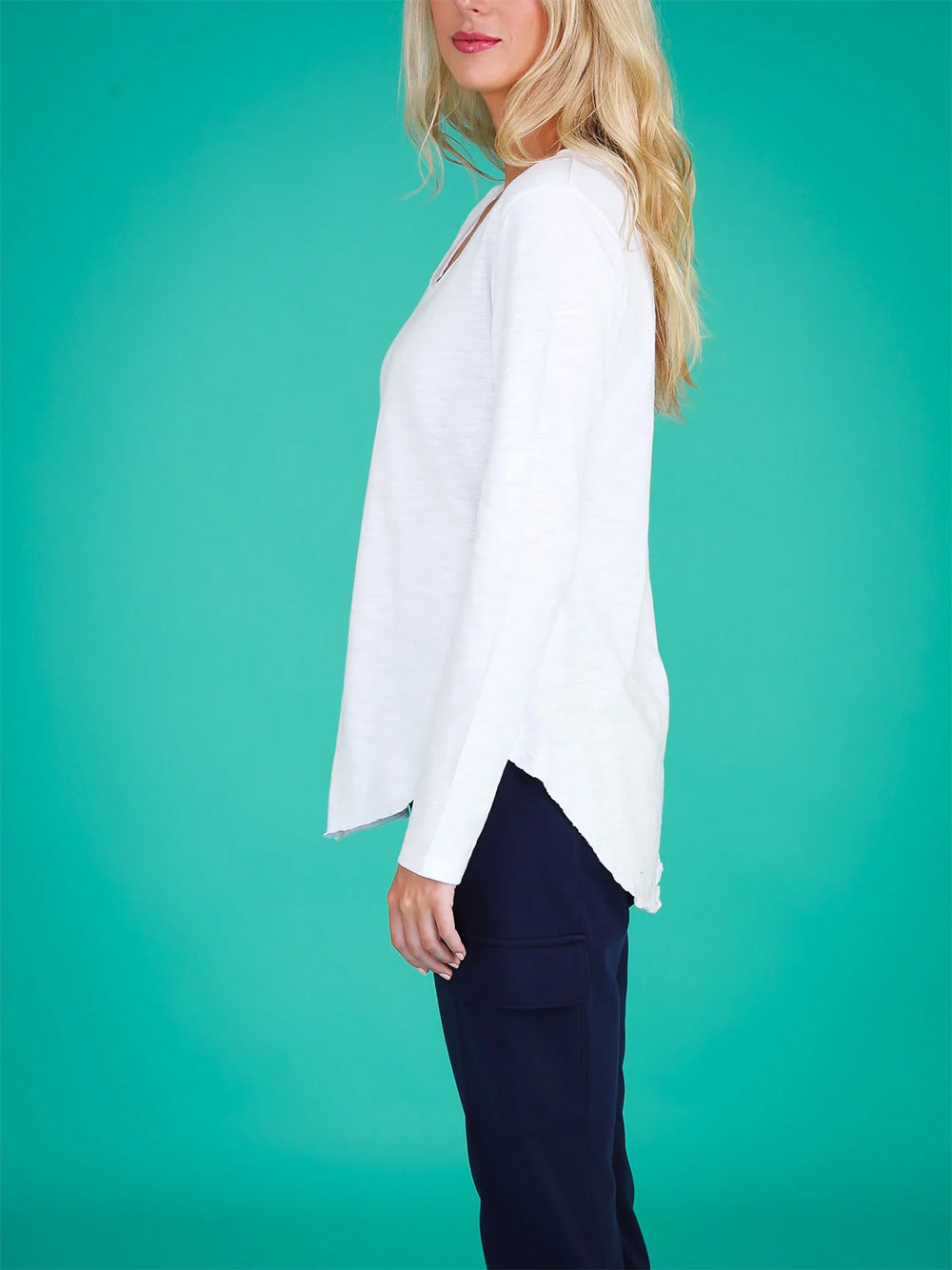 Portsea Long Sleeve Top - WHITE