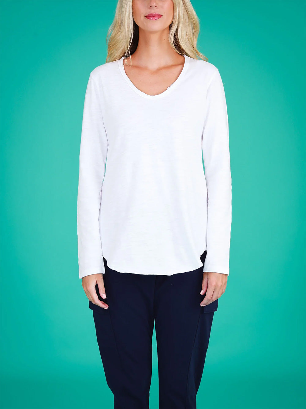 Portsea Long Sleeve Top - WHITE