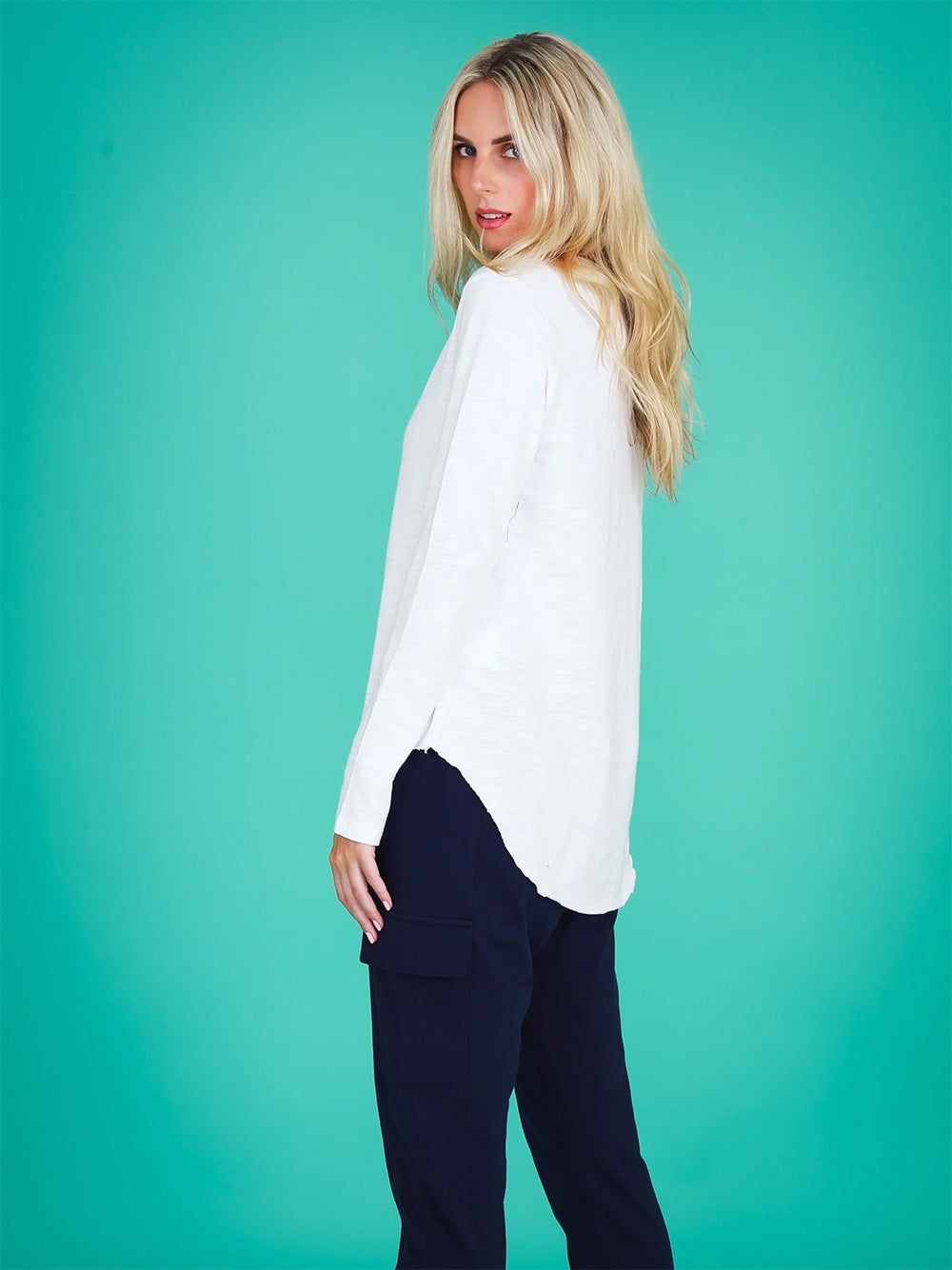 Portsea Long Sleeve Top - WHITE
