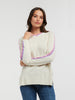 ITALIAN STAR Racer Round Neck Knit - NATURAL