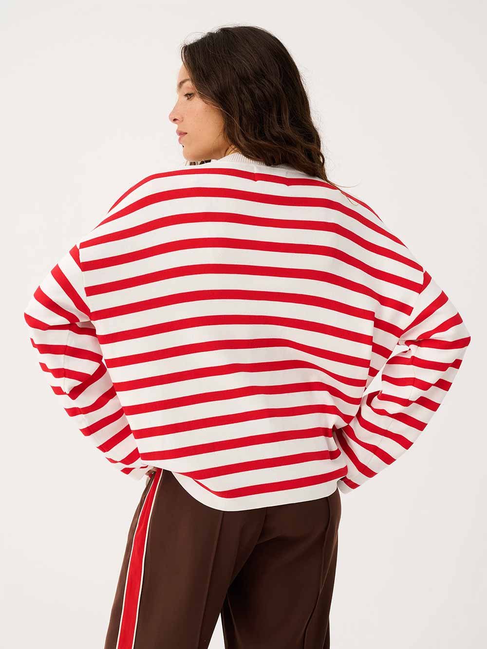 Rae Stripe Knit Sweater - RED STRIPE