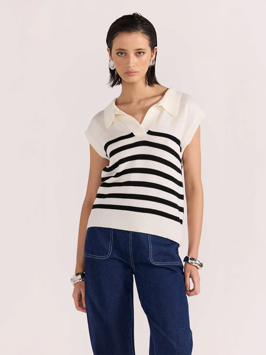 Remi Stripe Polo Knit