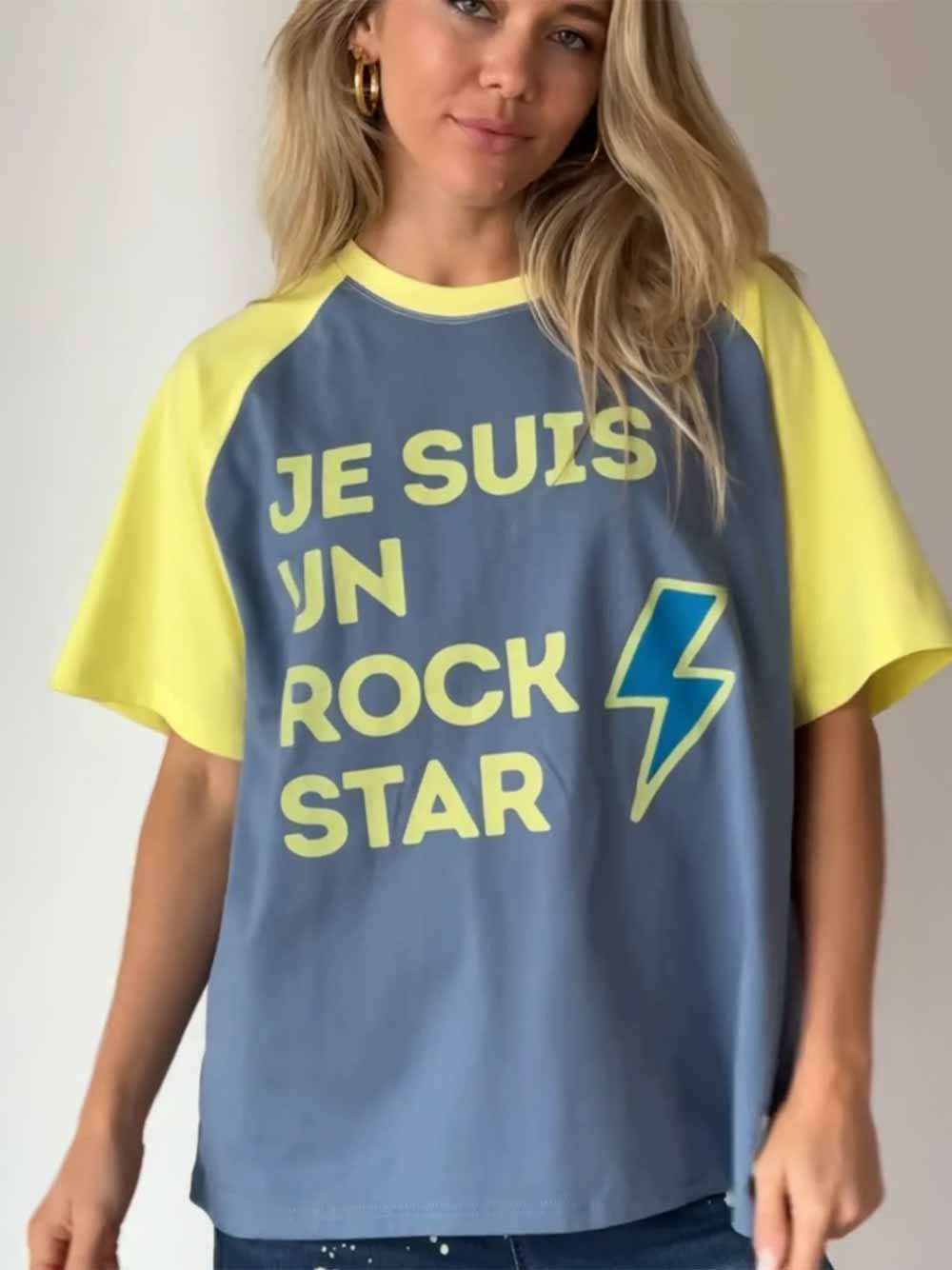 Rockstar T-Shirt - LEMON DENIM