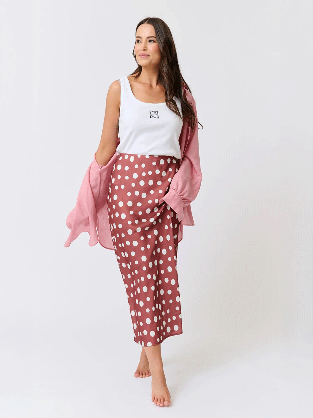 Millie Slip Skirt - RUST SPOT