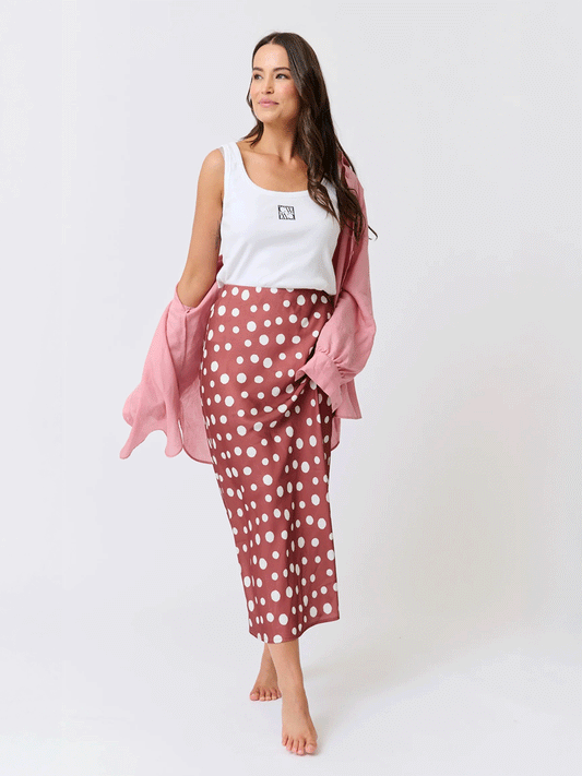 Millie Slip Skirt - RUST SPOT