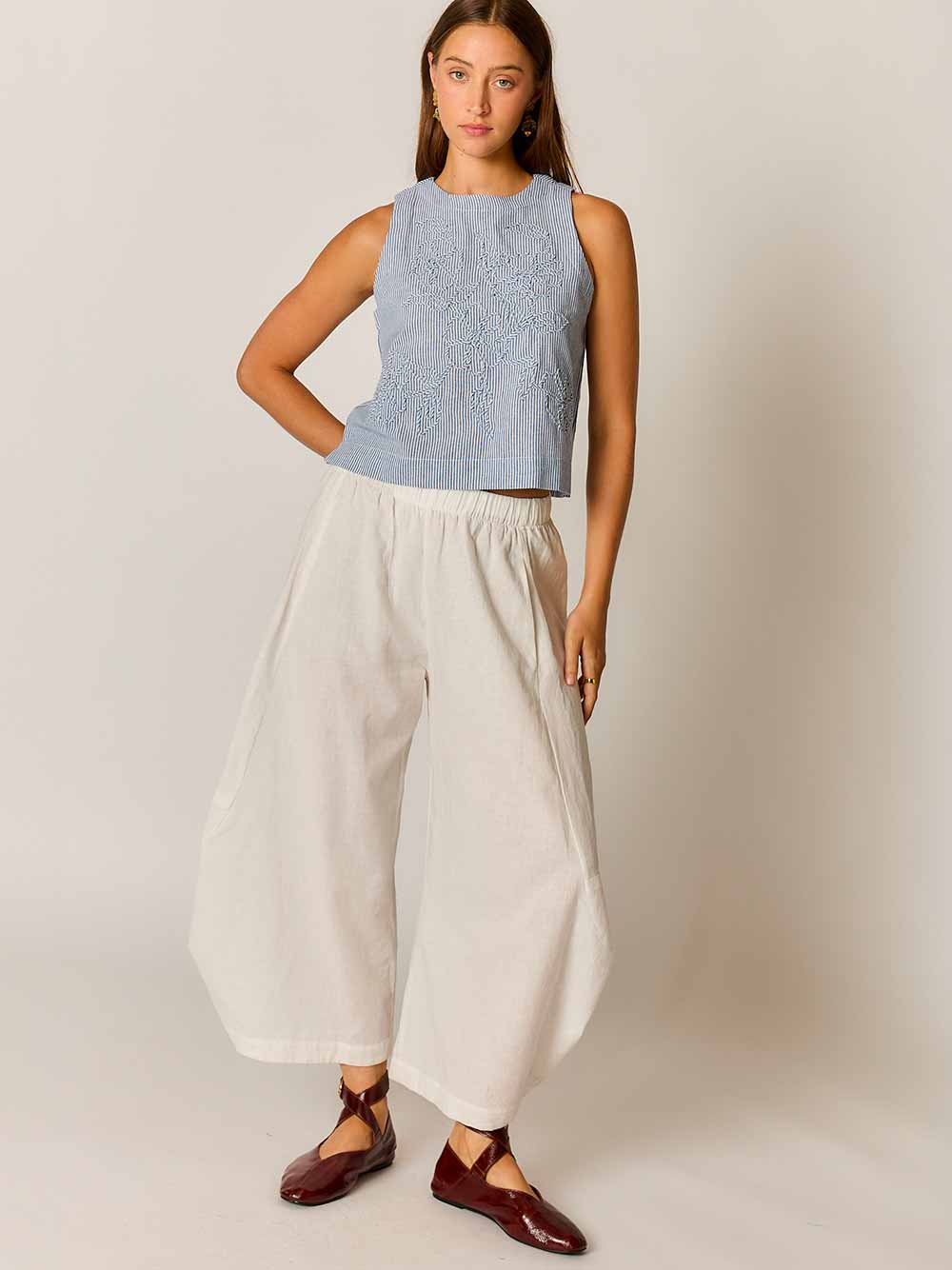 Cornelli Stripe Top - BLUE