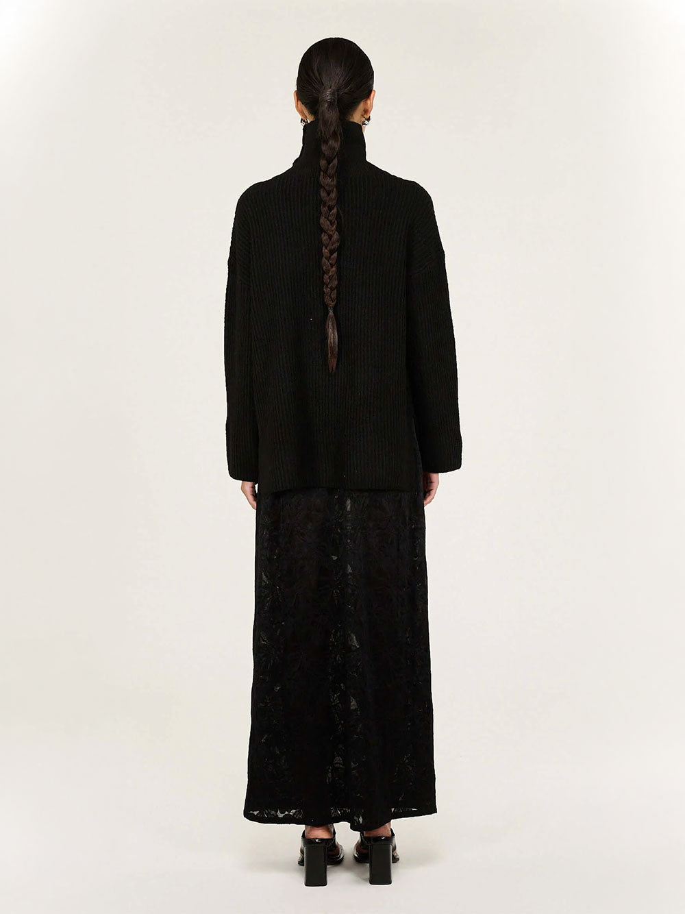 Sabine Roll Neck - BLACK