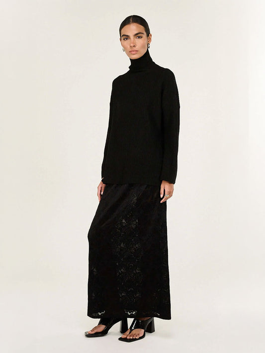 Sabine Roll Neck - BLACK