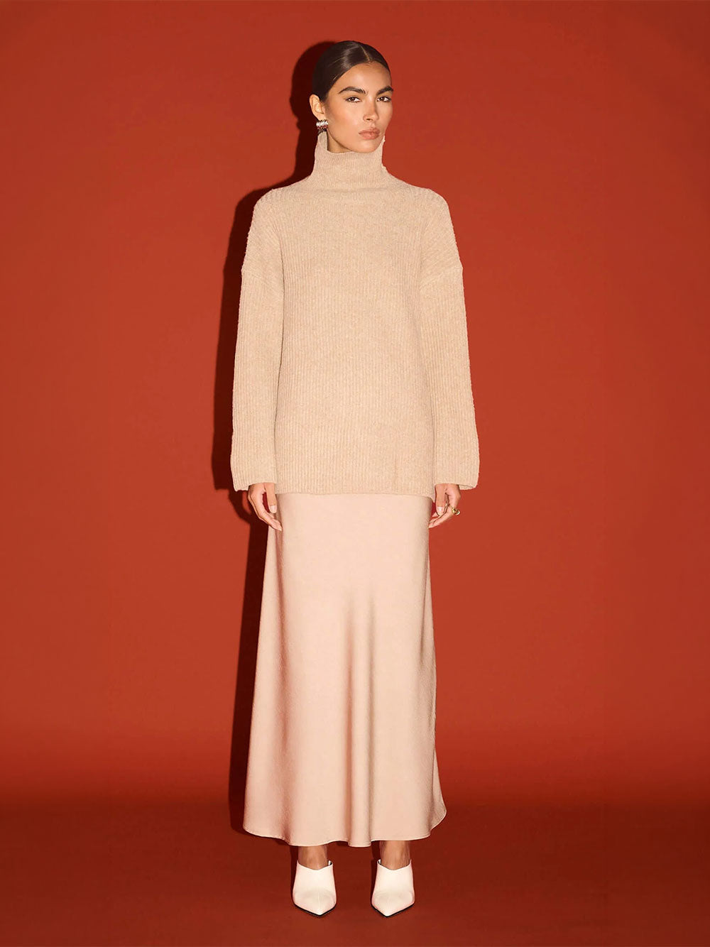 Sabine Roll Neck - NATURAL MARLE