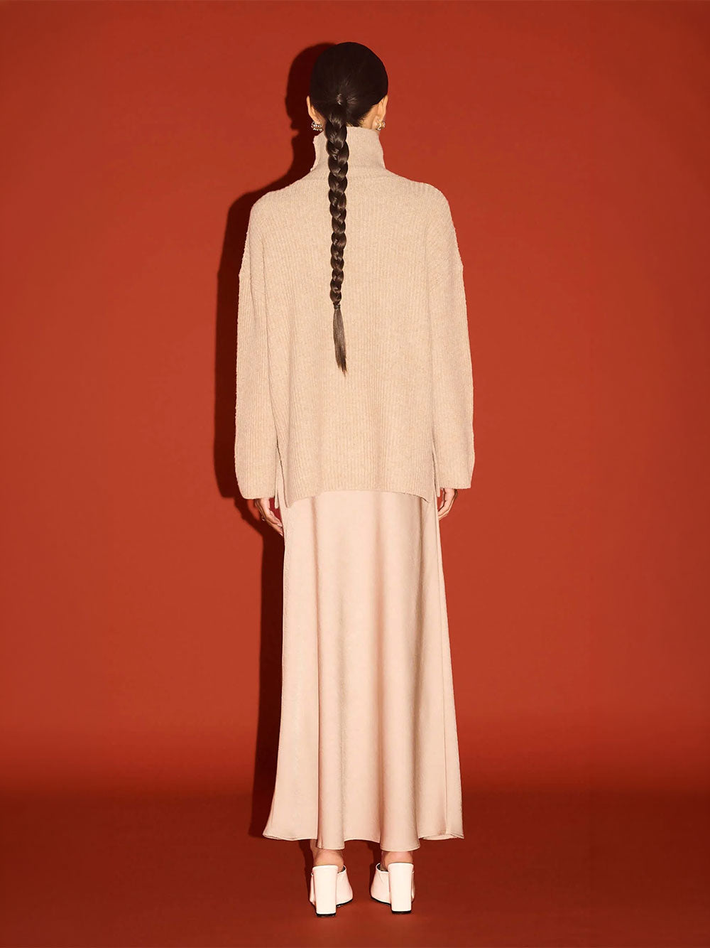 Sabine Roll Neck - NATURAL MARLE