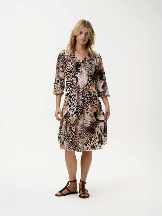 Poppy Middy Côte d'Azur Safari Print Dress