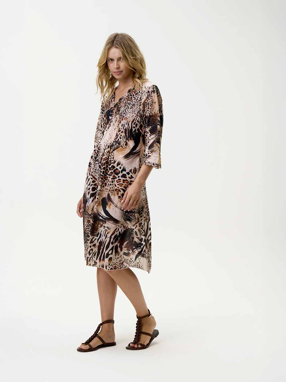 Poppy Middy Côte d'Azur Safari Print Dress