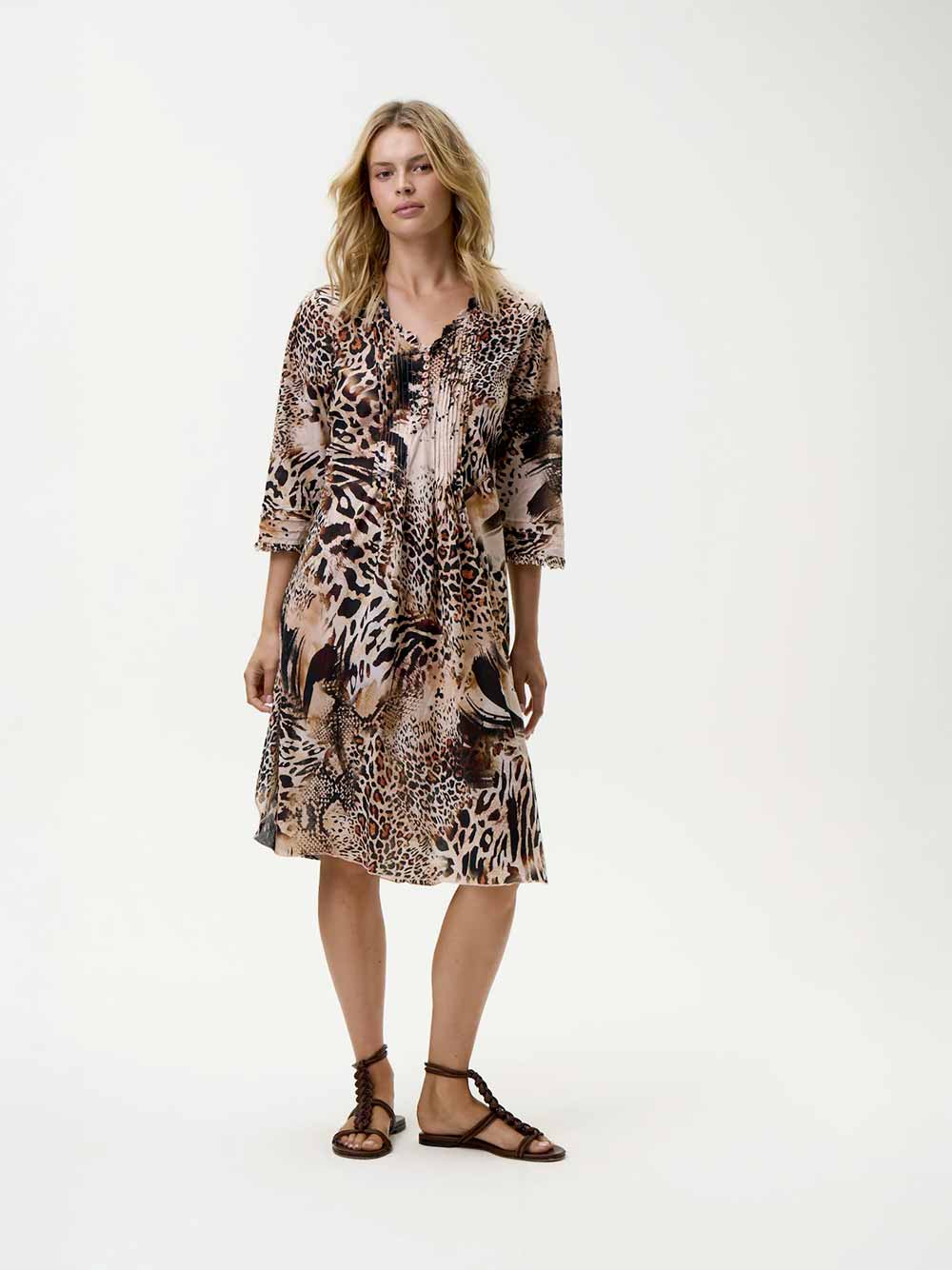 Poppy Middy Côte d'Azur Safari Print Dress