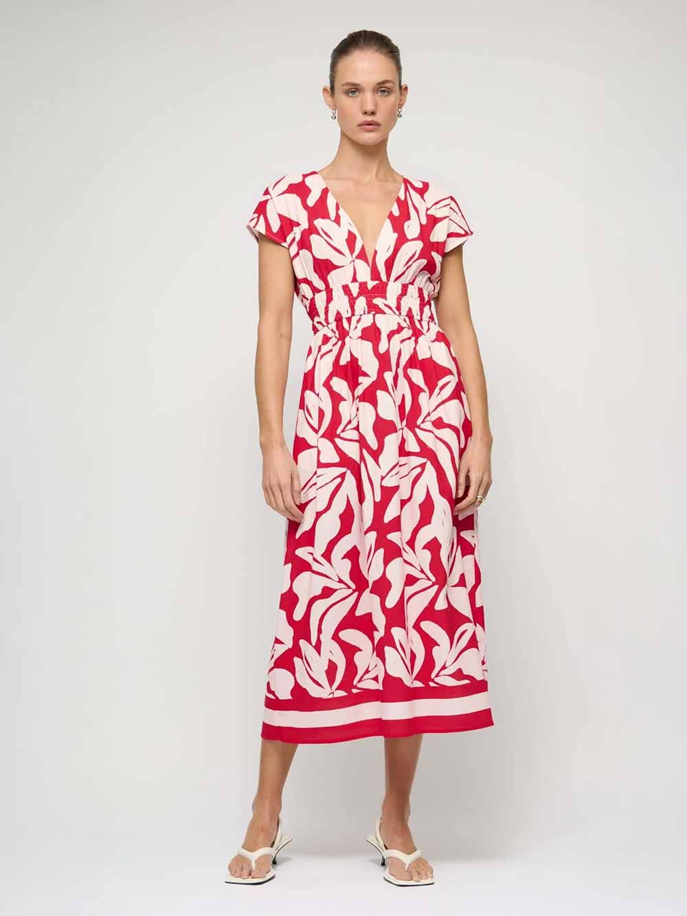 Serata Shirred Midi Dress