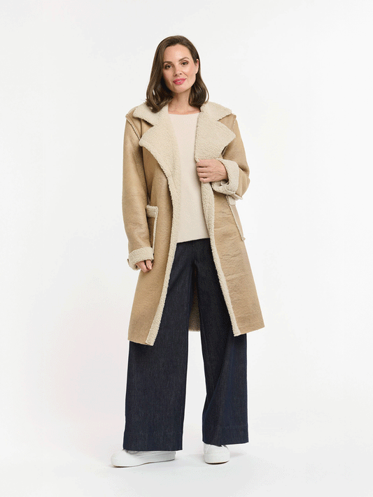 Shearling Coat - BEIGE