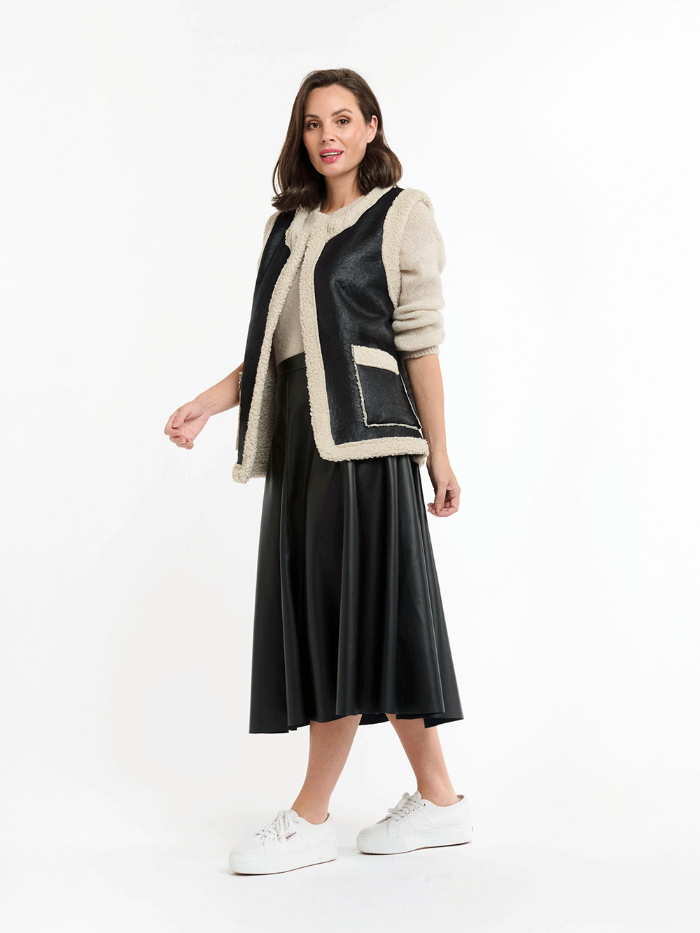 Shearling Vest - BLACK