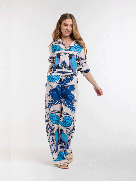 Sheryl Shirt - BLUE CARIBBEAN PARROT