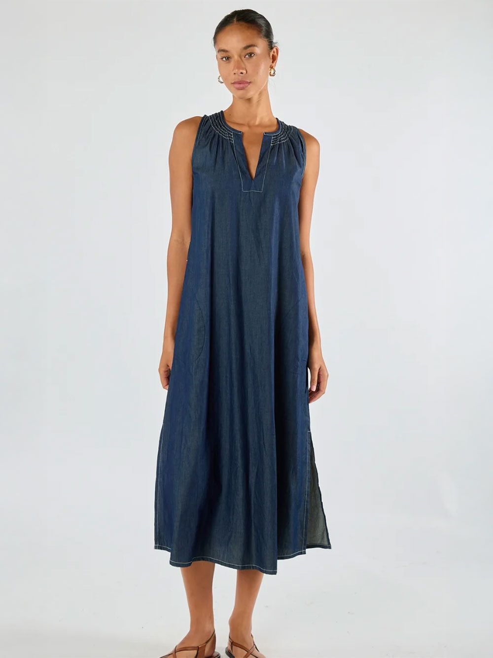 Sleeveless Denim Dress