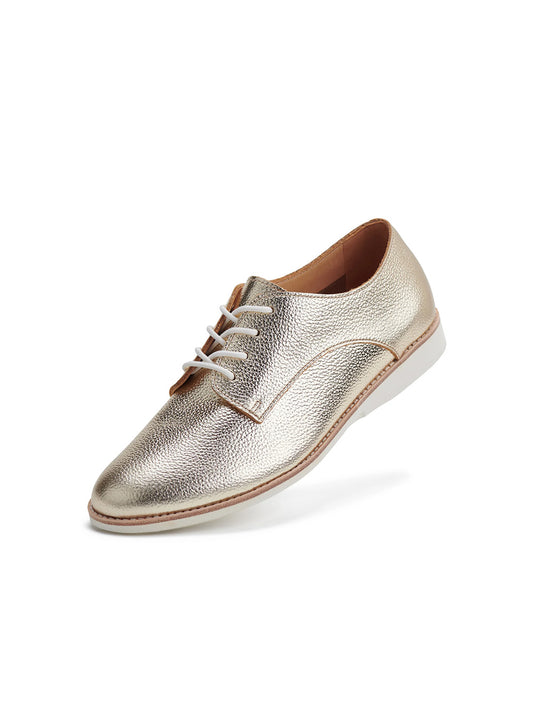 Derby Super Soft Leather Shoes - LIGHT GOLD