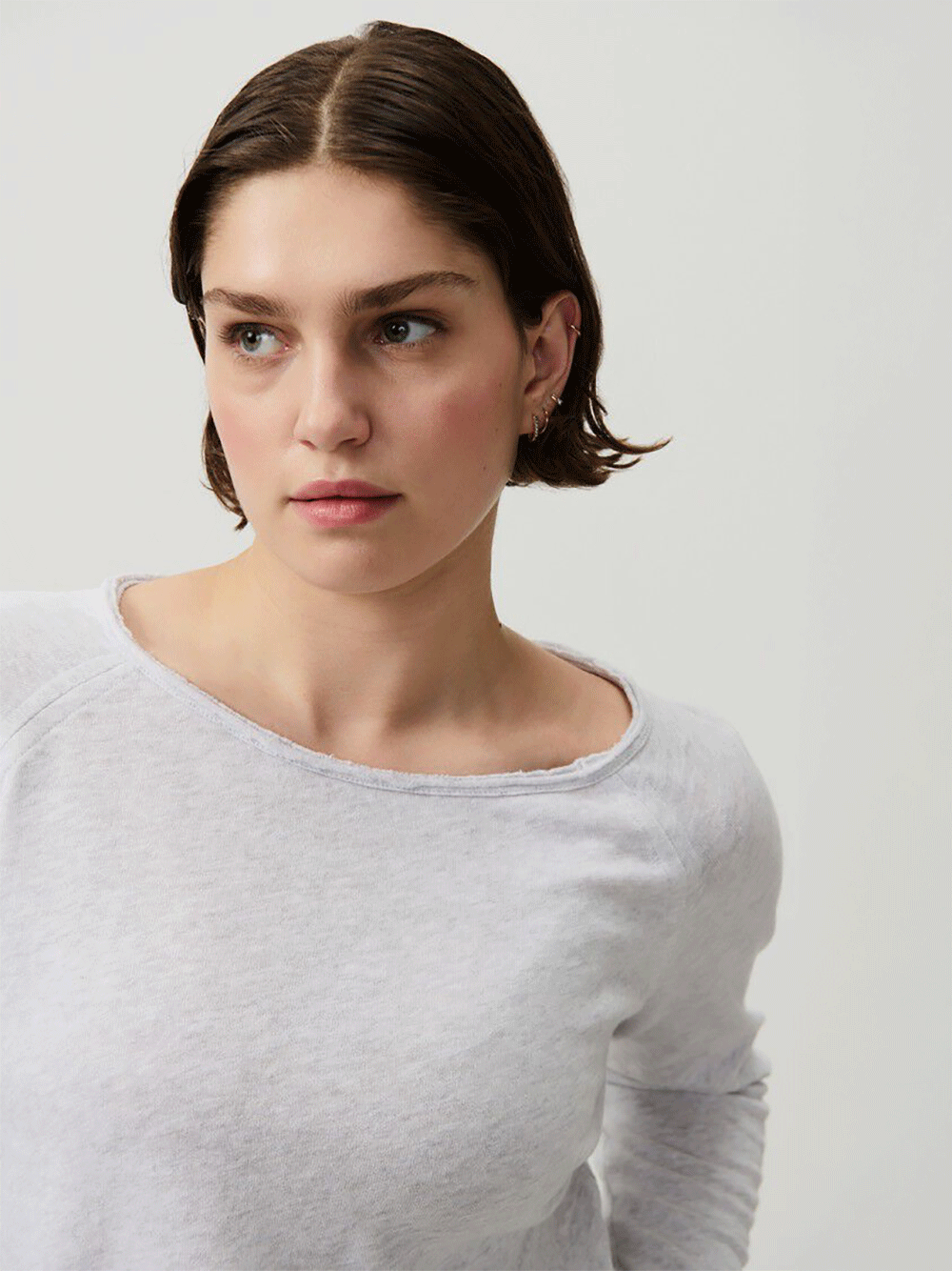 Sonoma Boat Neck Long Sleeve Top - ARCTIC MELANGE