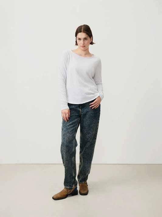 Sonoma Boat Neck Long Sleeve Top - ARCTIC MELANGE