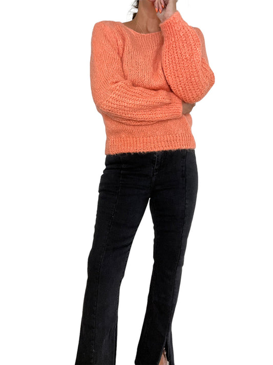Sorbetto Cable Knit Sweater - PEACH