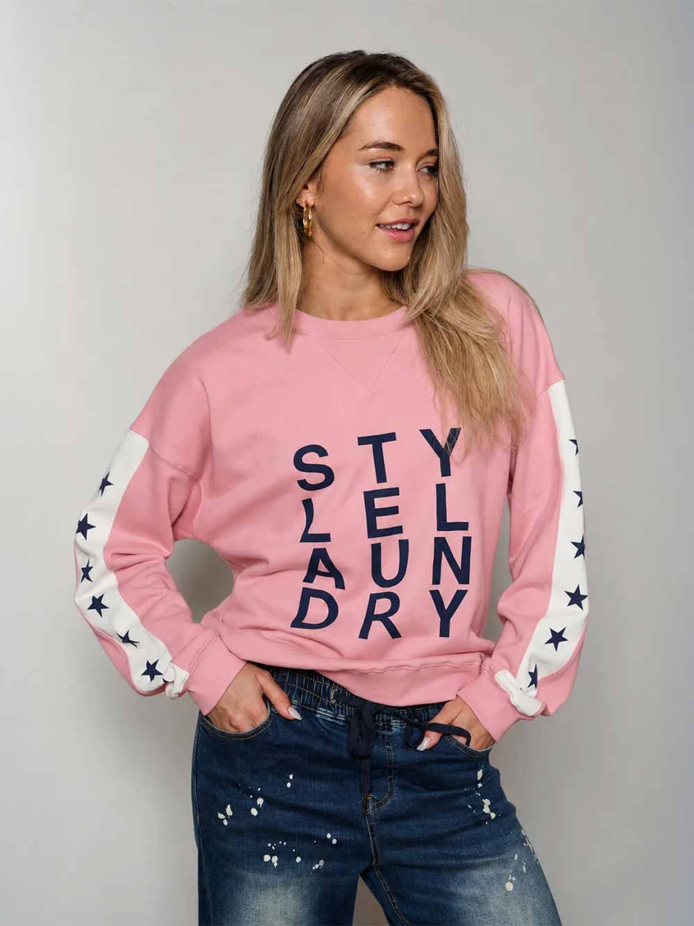 Stars and Logo Sweater - PINK