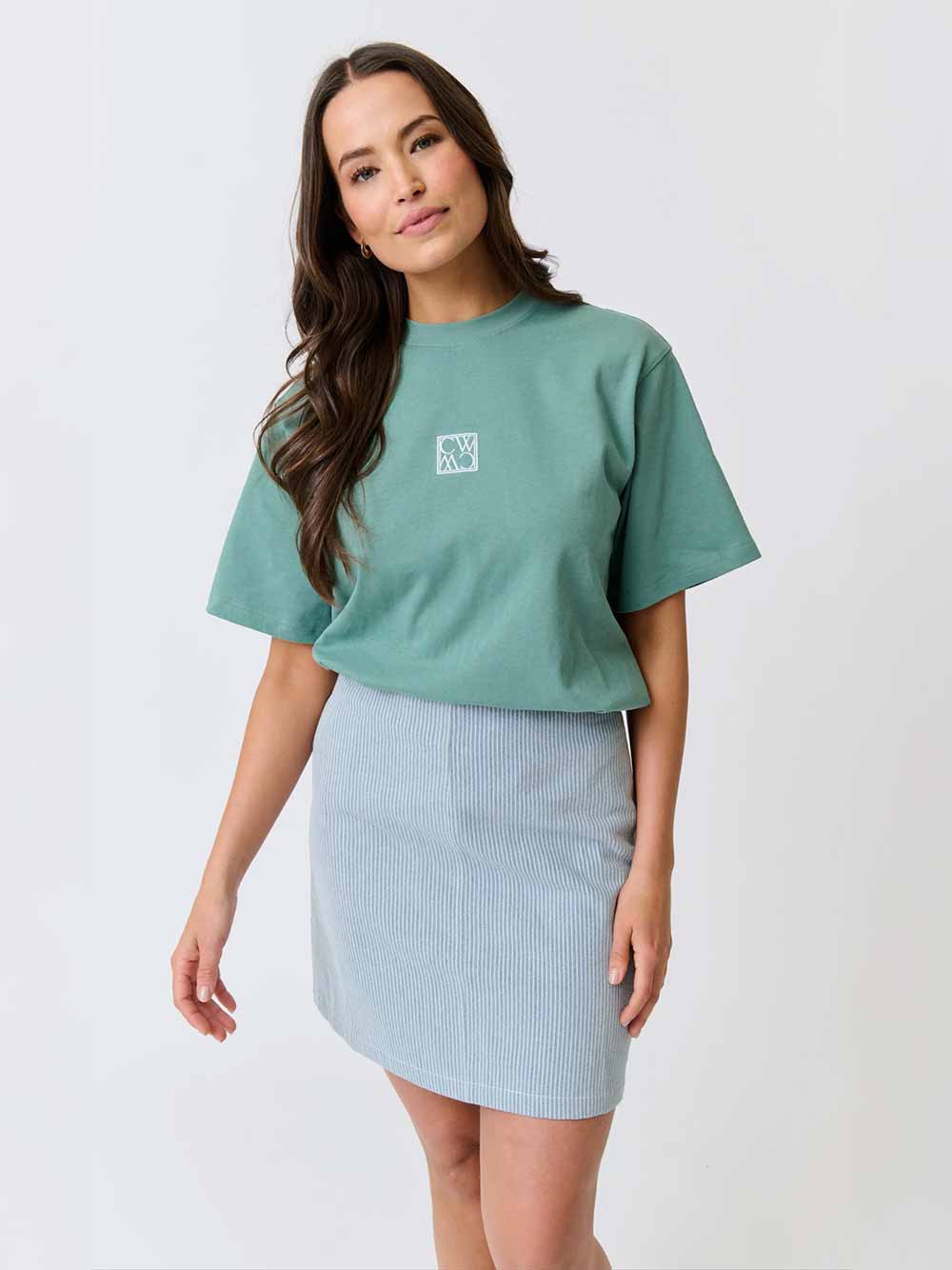 Zyla Mini Skirt - STRIPE DENIM