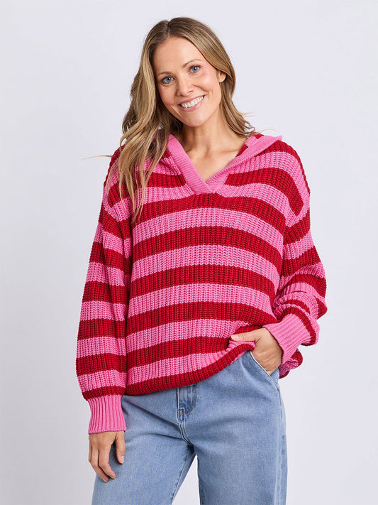 Stripe Hooded Knit