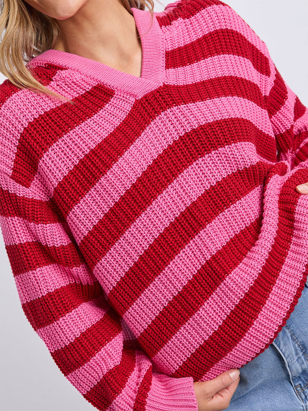 Stripe Hooded Knit