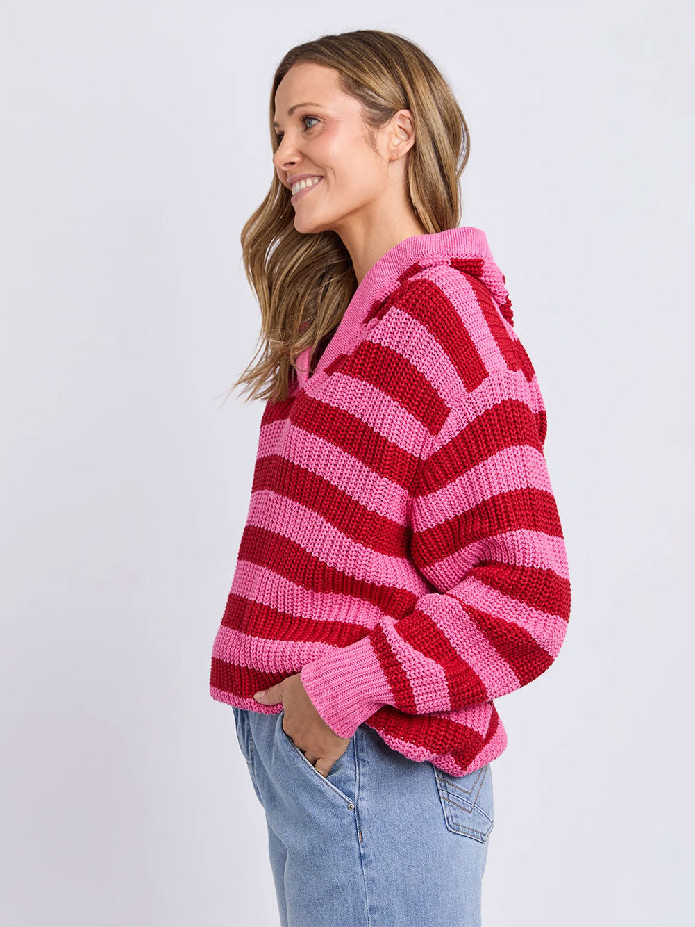 Stripe Hooded Knit
