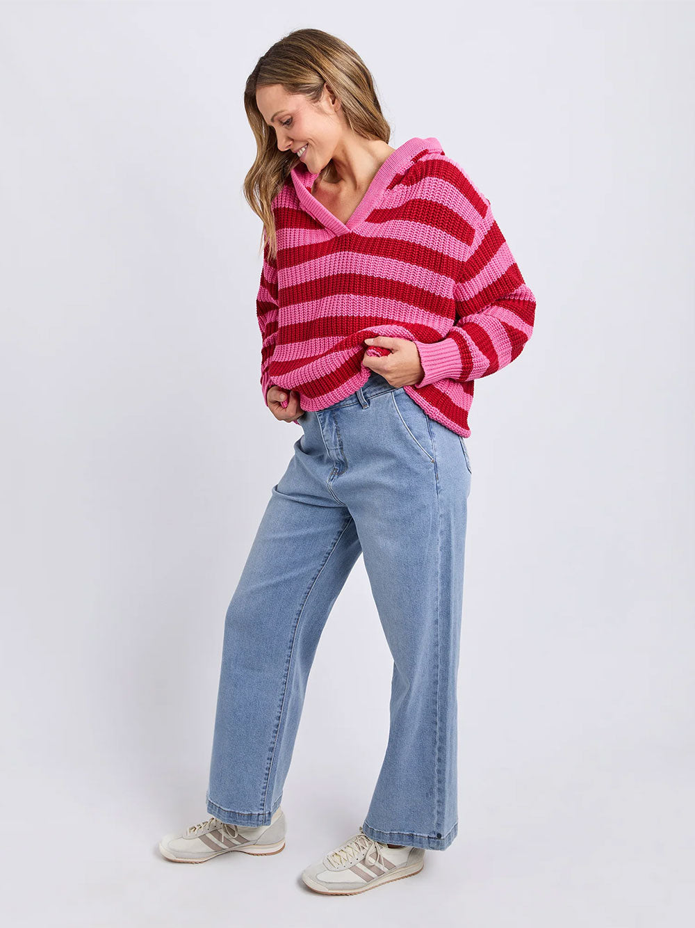 Stripe Hooded Knit