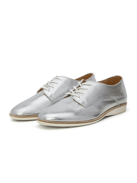 Derby Super Soft Leather Shoes - SILVER