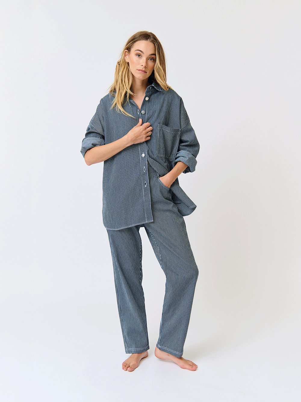 Tamika Shirt - STRIPE DENIM