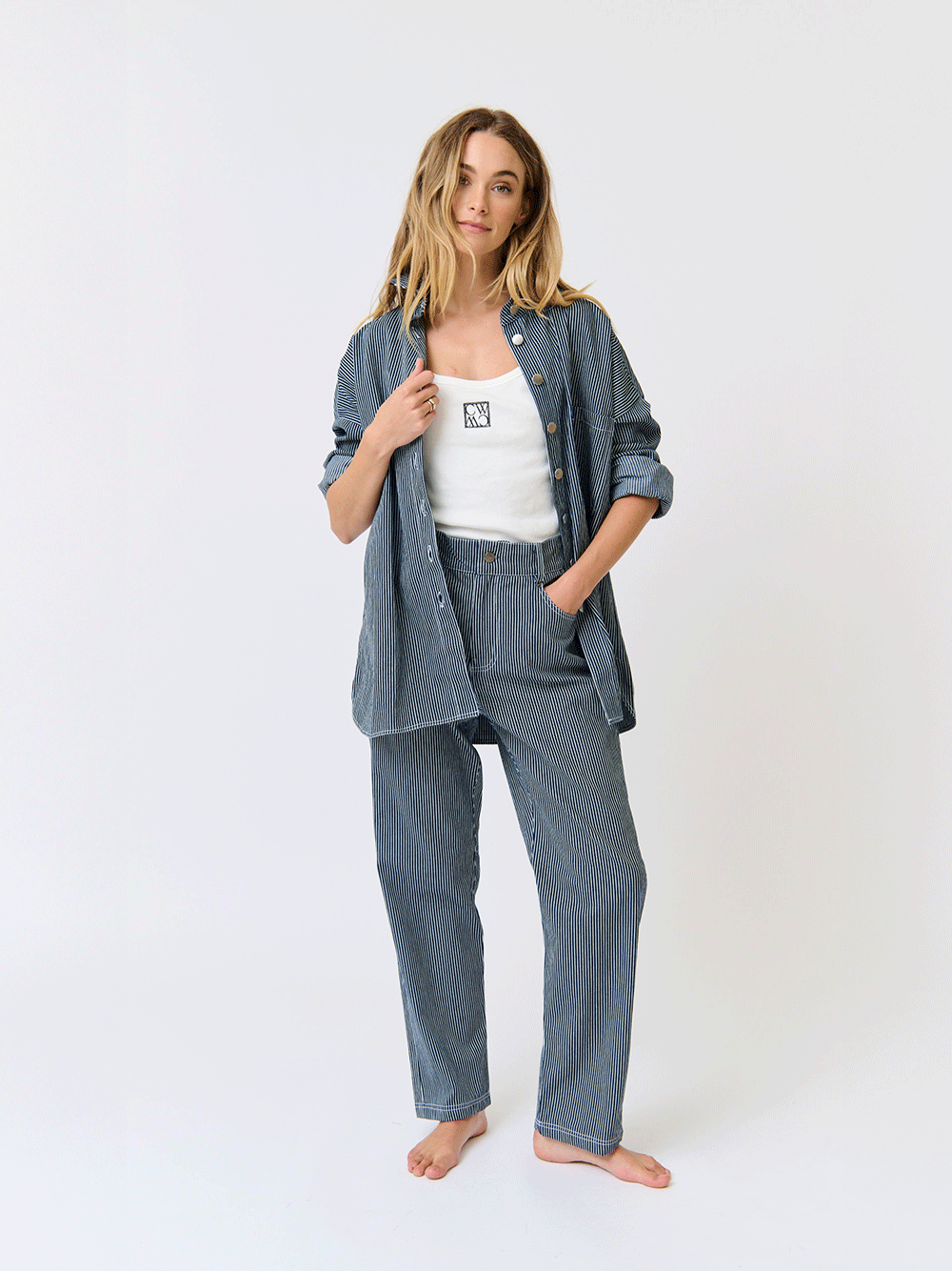 Tamika Shirt - STRIPE DENIM