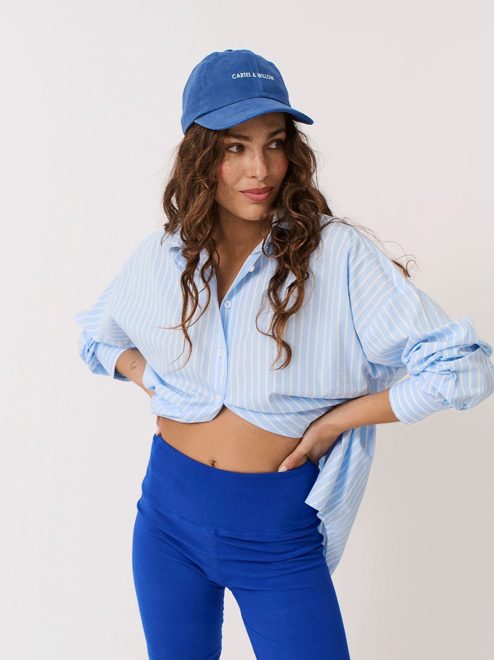 Tammy Stripe Shirt - AQUA STRIPE