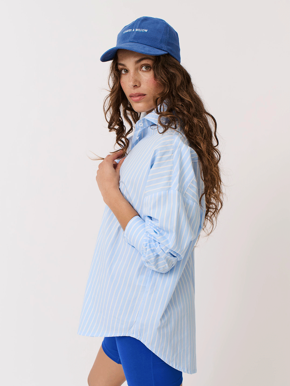 Tammy Stripe Shirt - AQUA STRIPE