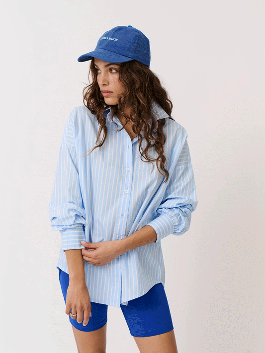 Tammy Stripe Shirt - AQUA STRIPE