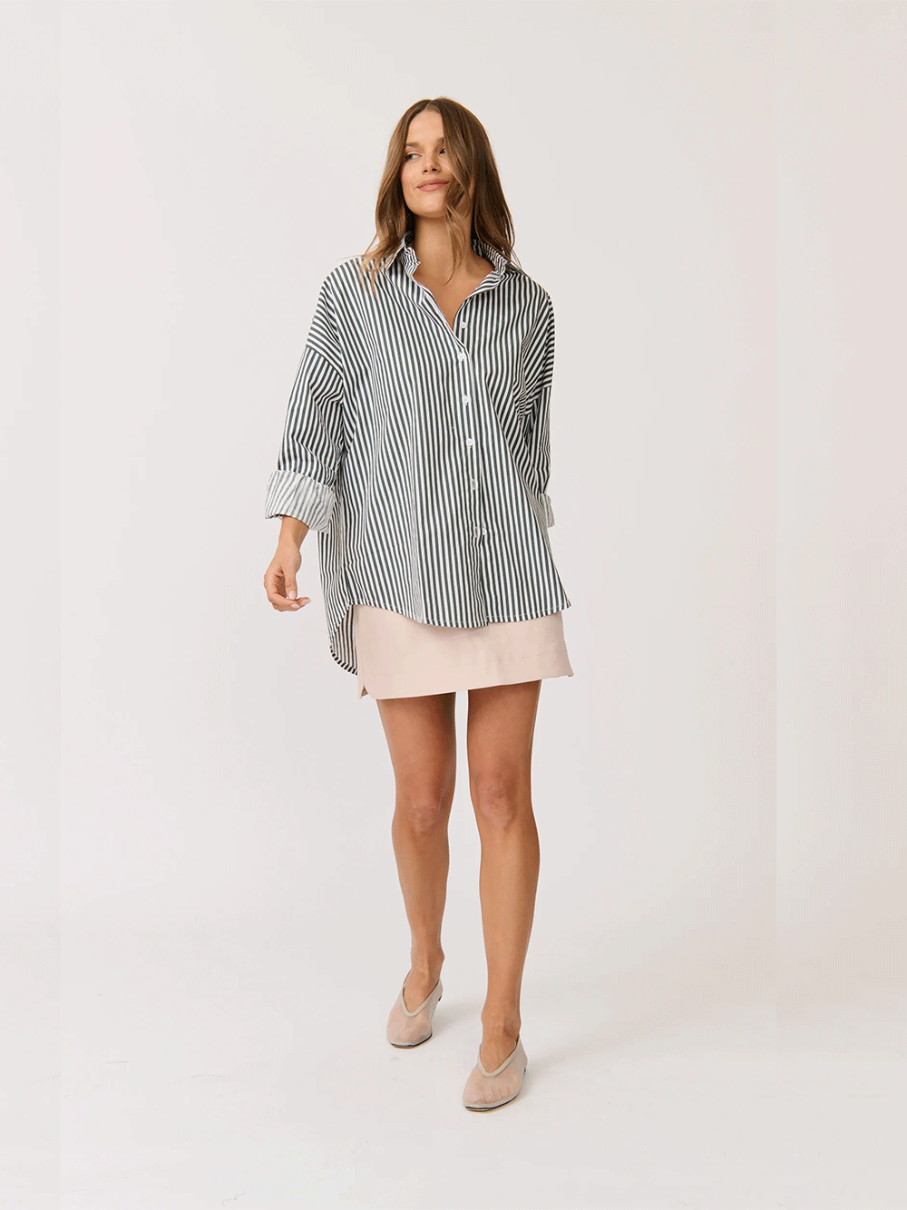 Tammy Stripe Shirt - SLATE STRIPE