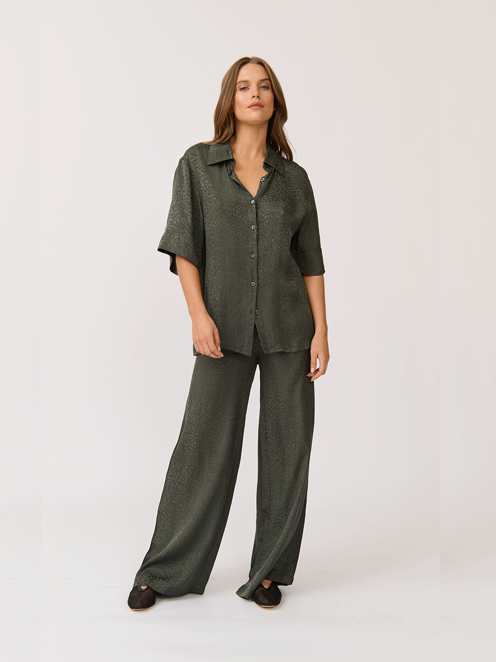 Tully Shirt - BLACK LEOPARD