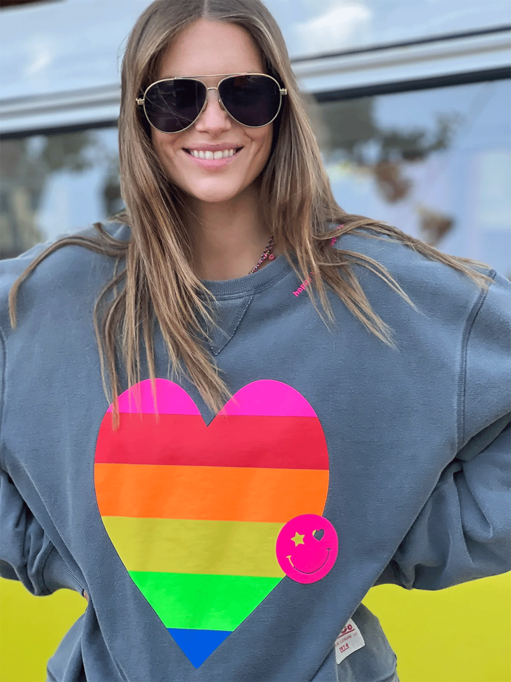 Vintage Heart Sweat - Charcoal