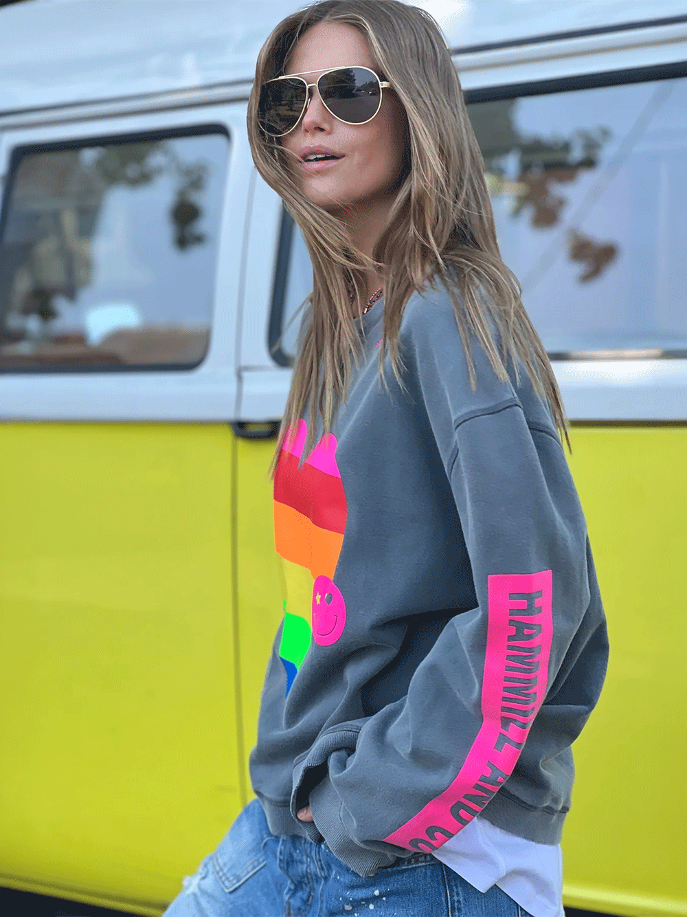 Vintage Heart Sweat - Charcoal