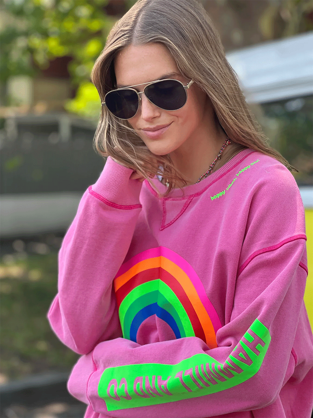 Vintage Rainbow Sweat - Washed Pink – instoreclothing Vintage Rainbow Sweat - Washed Pink – instoreclothing
