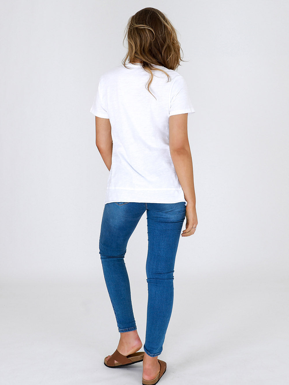 Austin Scoop Neck Tee - WHITE