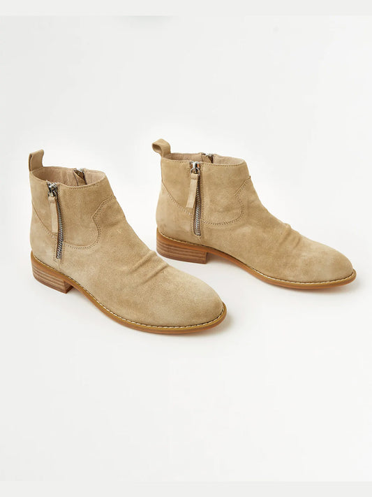Danny Leather Boots - IVORY SUEDE