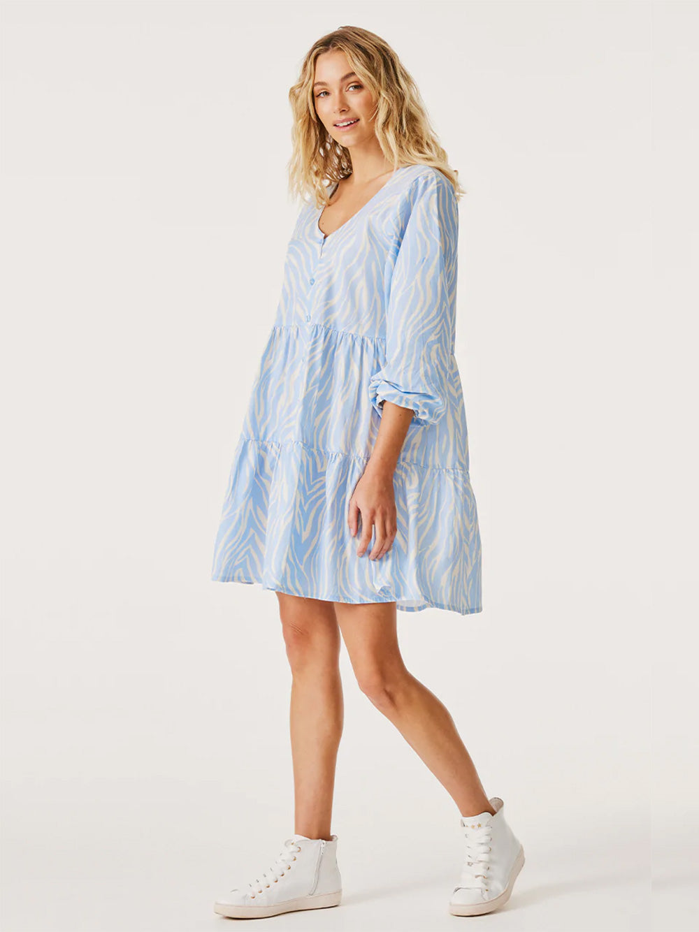 Indiana Mini Dress - ICE BLUE ZEBRA