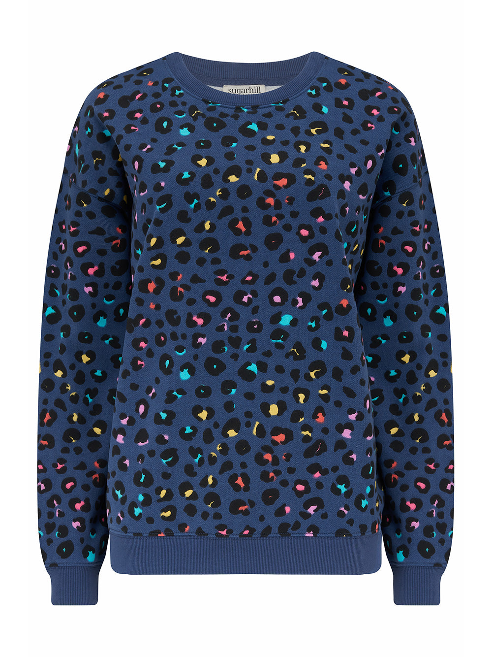 Noah Sweatshirt - NAVY RAINBOW LEOPARD
