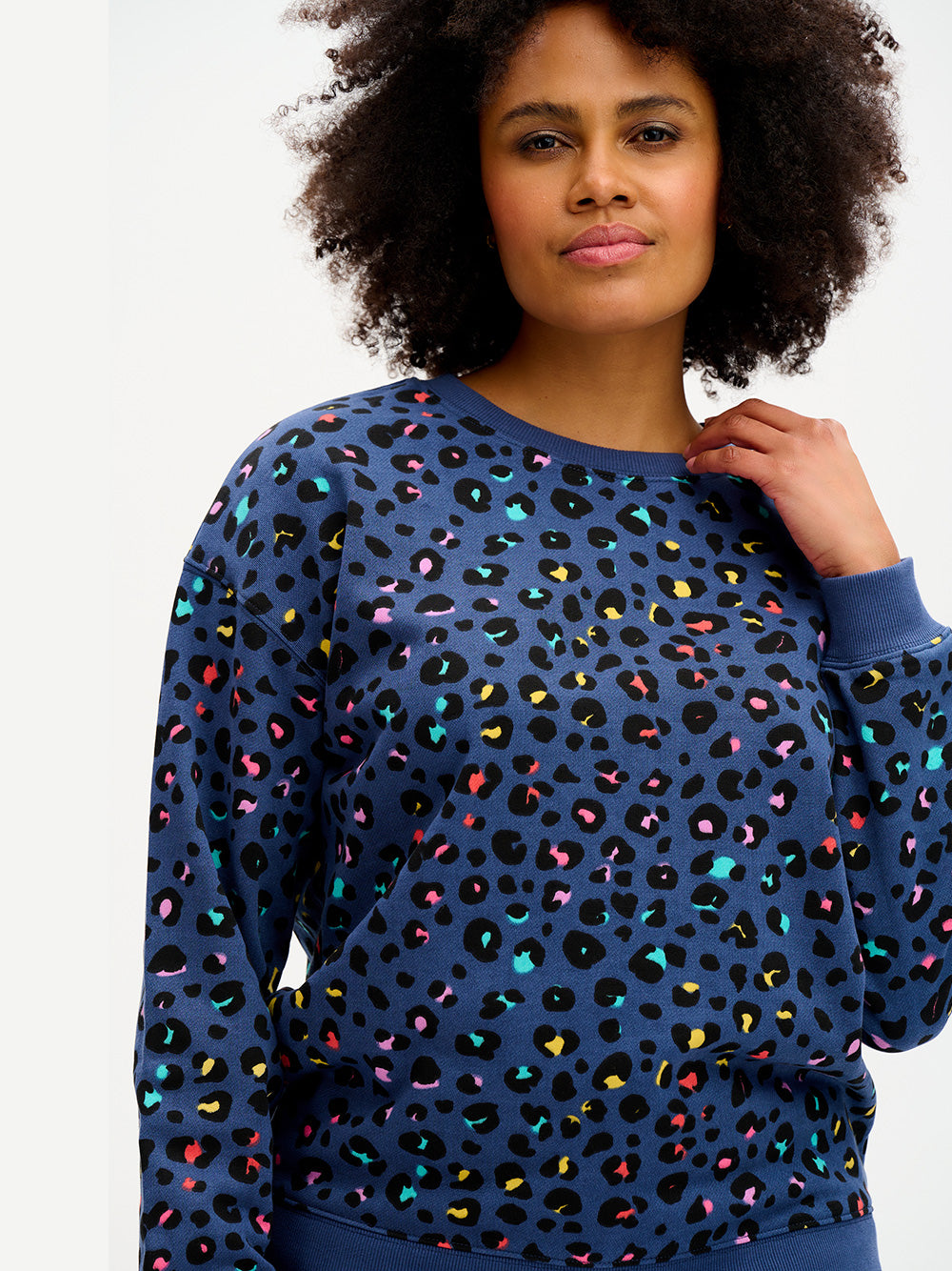 Noah Sweatshirt - NAVY RAINBOW LEOPARD