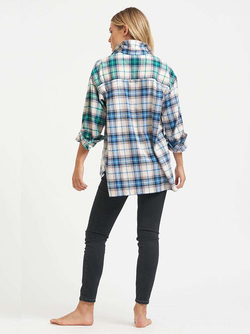 Classic Flannie Shirt - BLUE GREEN COMBO